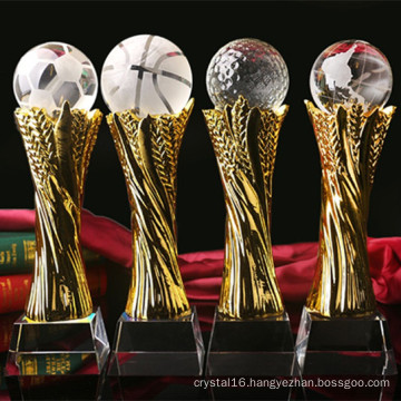 Crystal Glass Trophy Craft for Ball Sport